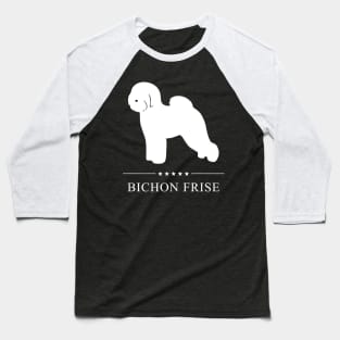 Bichon Frise Dog White Silhouette Baseball T-Shirt